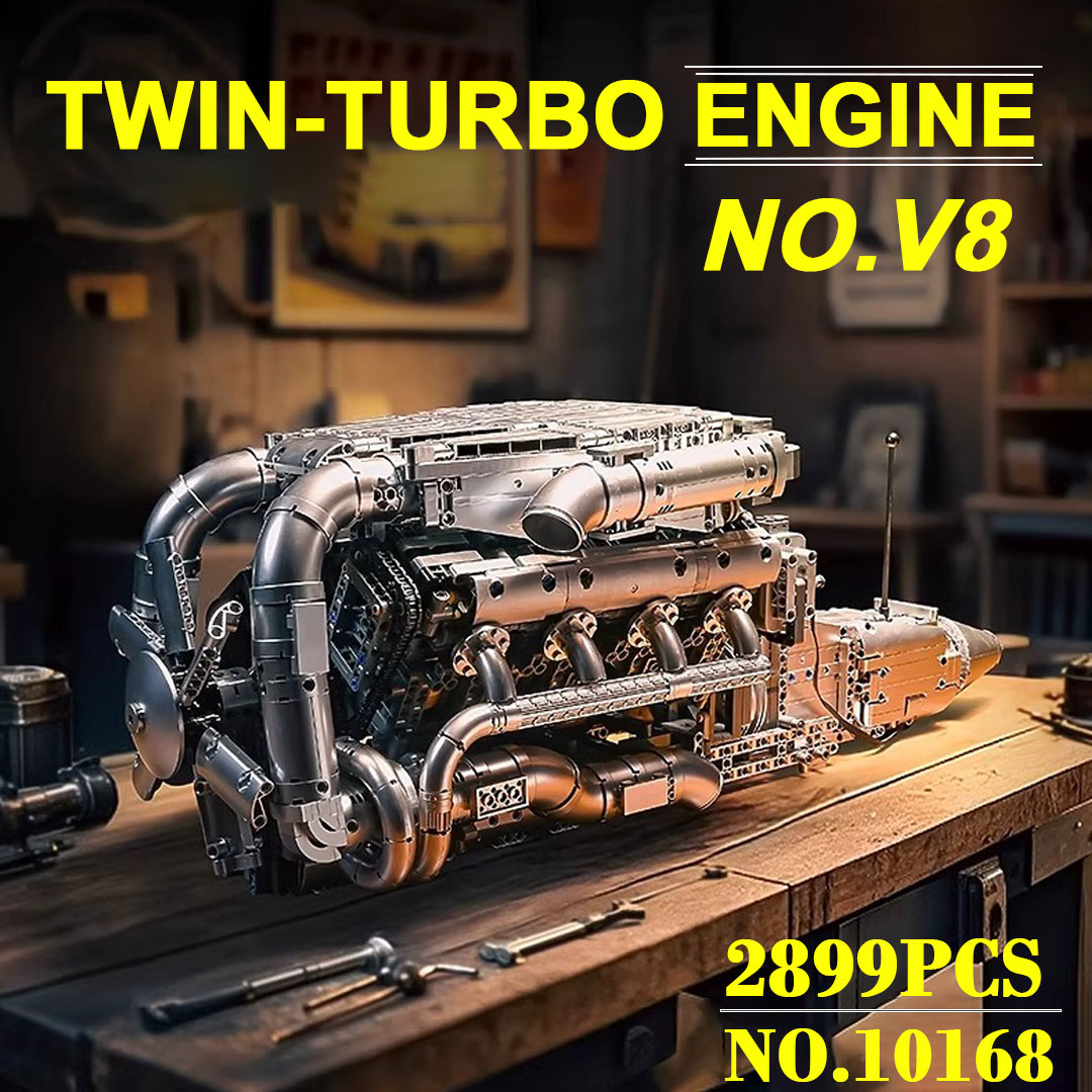 Model Kit Engine V8 - Mold King 10168 V8 Twin Turbo