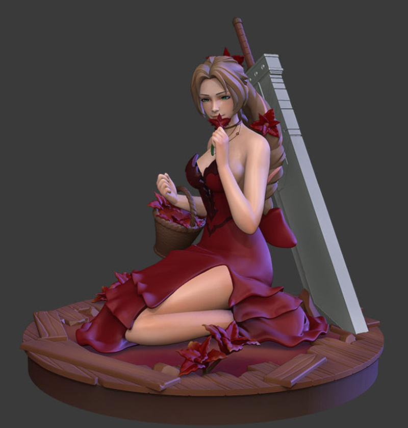 Model Kit Oberon - Hars Figuur Kit Aerith Gainsborough Jurk