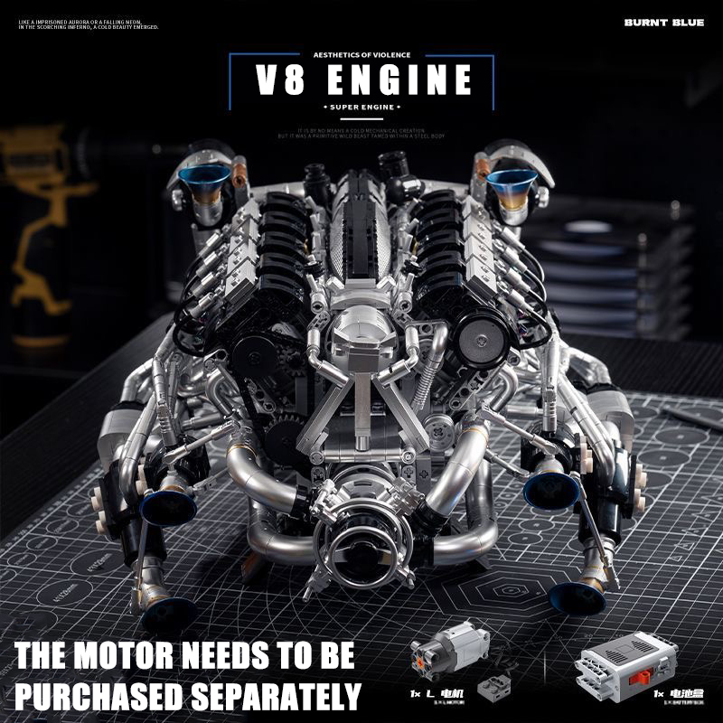 MOC Supercar V8 Motor Bouwsten - Model Kit Engine V8 recensie en prijs