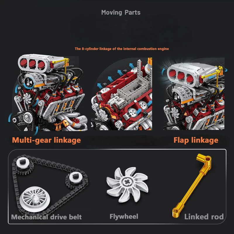 2347-delige hoogsimulatie tech - Model Kit Engine V8 recensie en prijs