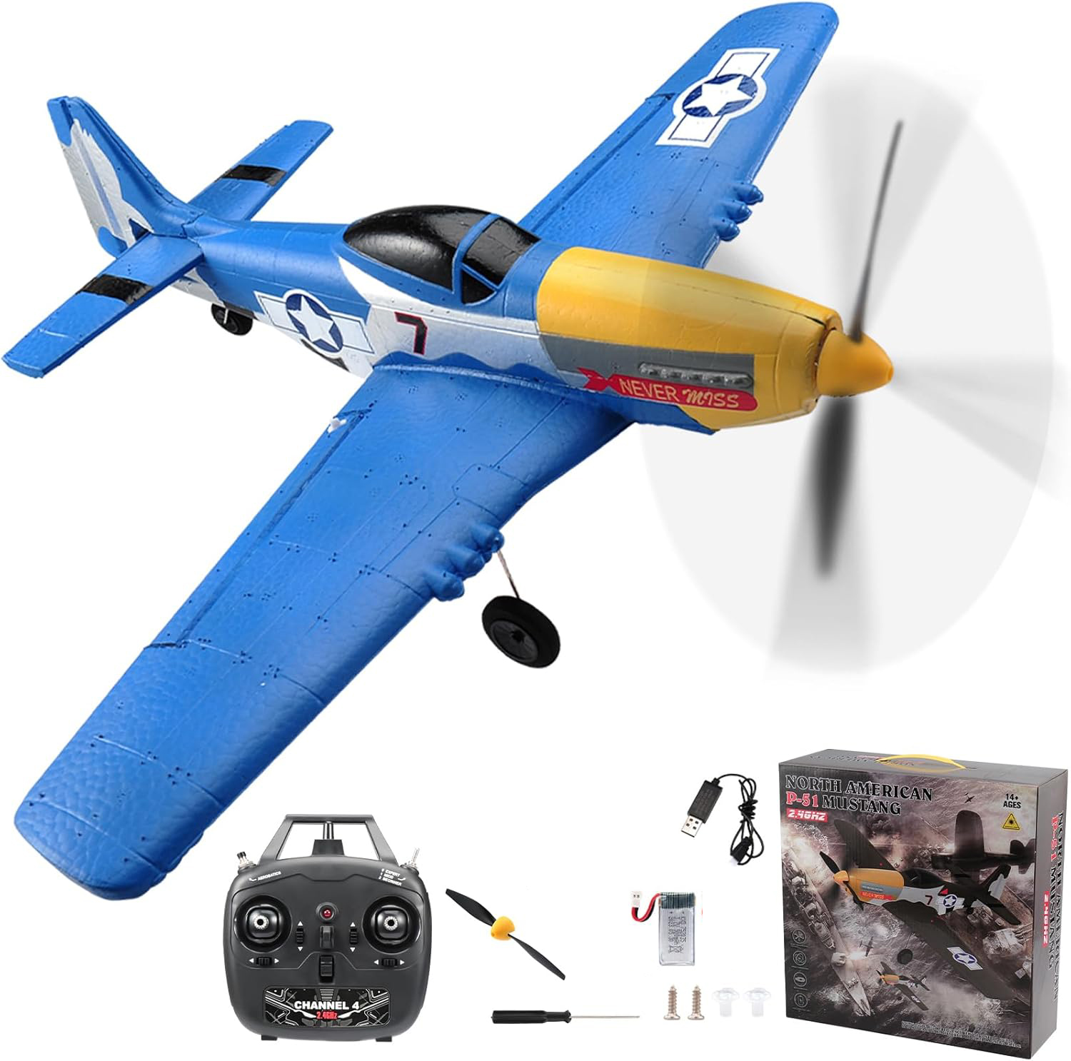 P51 Mustang RC Vliegtuig 2.4G  - Model Kit Spitfire recensie en prijs