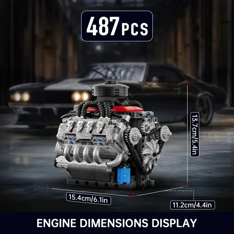 Mould King 10171 Supercar V8-m - Model Kit Engine V8 recensie en prijs