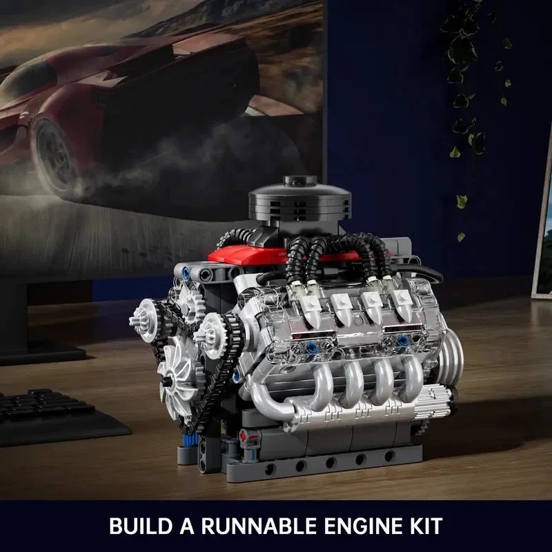 Mould King 10171 Supercar V8-m - Model Kit Engine V8 recensie en prijs